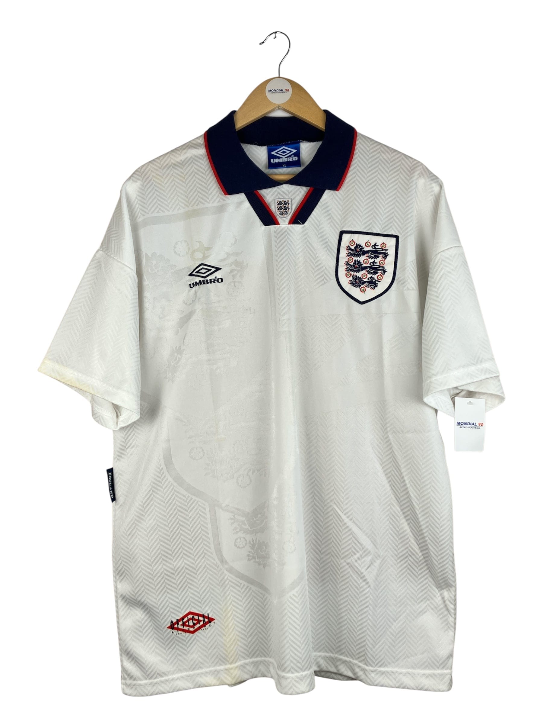 Face avant du maillot 1993-94 – Angleterre – Maillot domicile (XL)